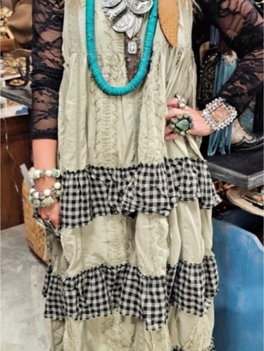 A Rare Bird Tiered Maxi Dress NWT One Size.